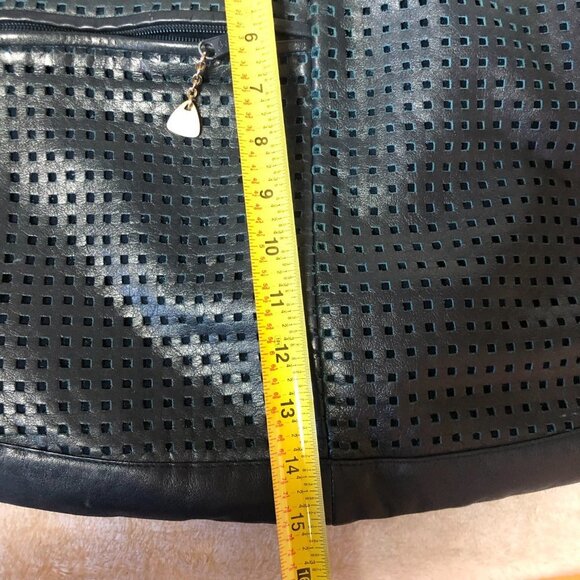 Brio Navy Perforated Leather Large Shoulder Bag - Picture 12 of 16